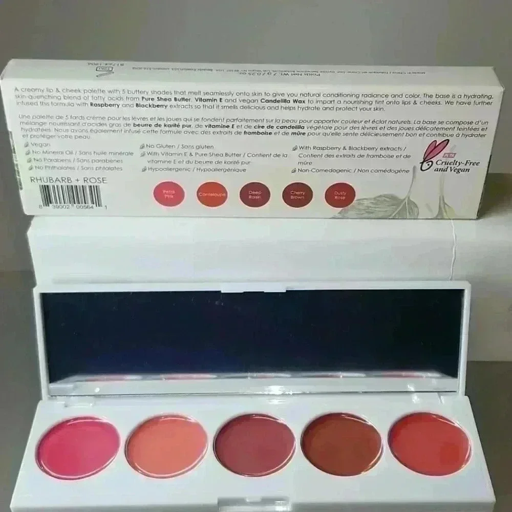 RHUBARB + ROSE CREAMY LIP & CHEEK PALETTE